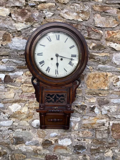 Victorian drop dial carved clock