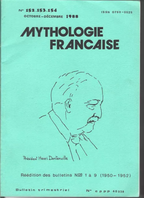 MYTHOLOGIE FRANCAISE - 1988 - Bulletin de la Société de Mythologie Française.