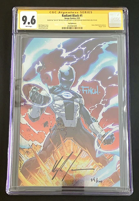 🔥RARE🔥RADIANT BLACK#1 FOIL CGC 9.6 Signed 2X DAVID FINCH & KYLE HIGGINS 24/100