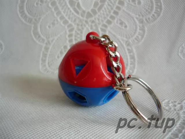 Ballon surprise rouge et bleu GRAND anneau mini Tupperware (Porte clé keychain)