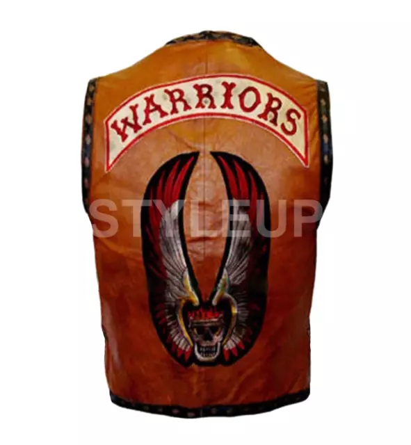 Gilet Halloween da uomo The Warriors Michael Swan stile vintage in vera pelle