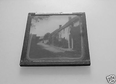 Glass Magic Lantern Slide ROW OF THATCHED COTTAGES C1910 PHOTO ENGLAND 2