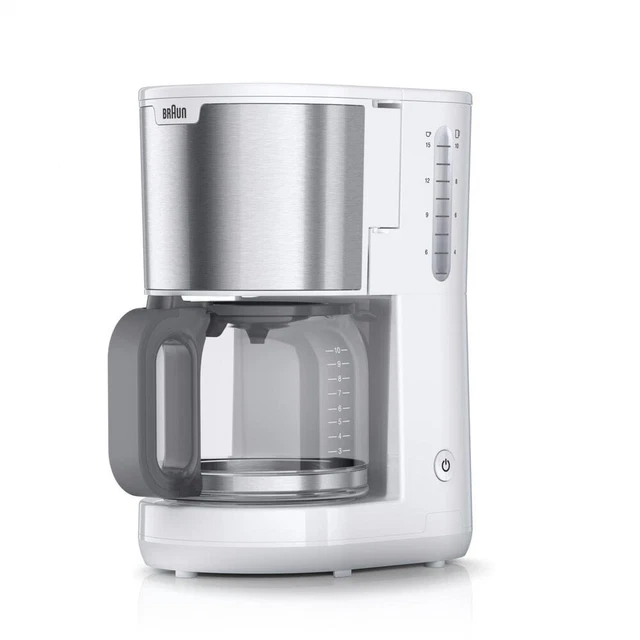 Braun KF1500WH PureShine Filterkaffeemaschine 10 Tassen Glaskanne Tropf-Stopp