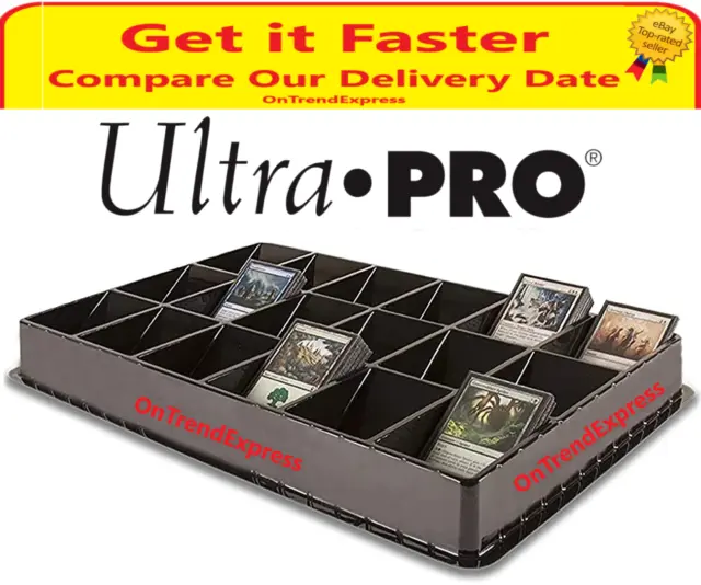 ULTRA PRO BLACK Trading Card Sorting Tray 18 Slots Compartments Dealer Storage