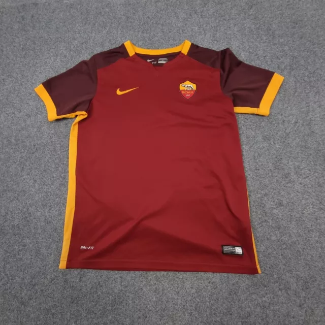 AS ROMA Jersey kids LARGE red nike 2015-16 home kit football Size L