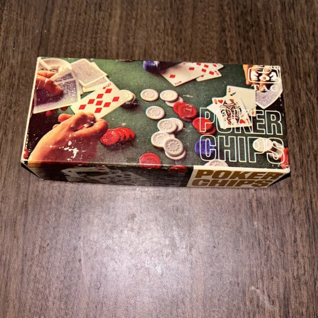 Vintage Tag Transco Tilt Edge Plastic Poker Chips In Original Box