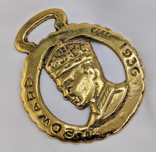 Brass Horse Medallion Vintage English King Edward VIII 1936 Show Parade Bridle