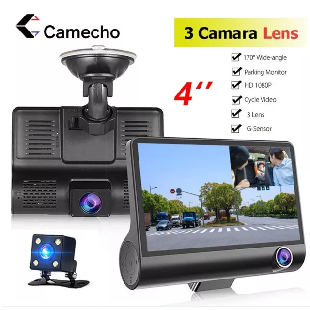 4" In  HD 1080P Car Camera Recorder Dual Front and Rear Dash Cam Night Vision UK