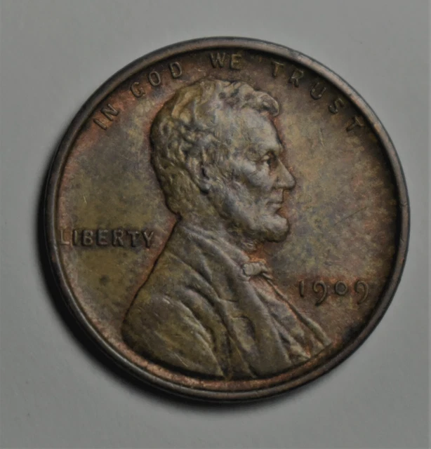 1909 P VDB Lincoln Cent Wheat Penny #100 Toned