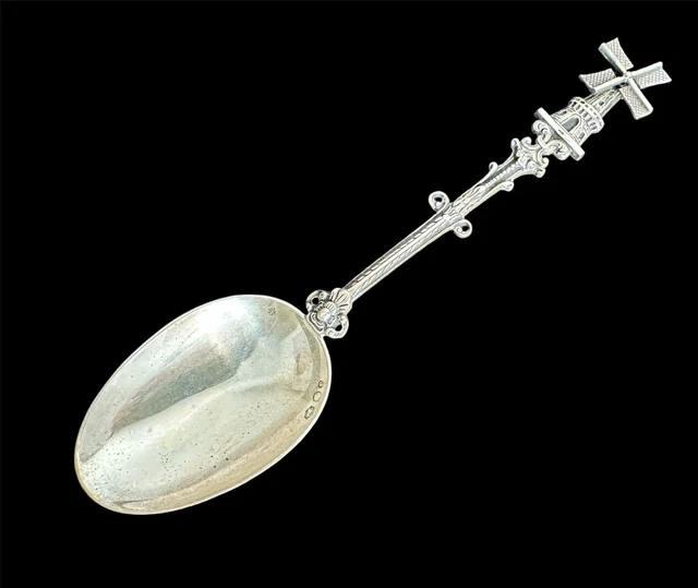 Vintage Dutch Silver Large Souvenir Spoon with Windmill 48grams