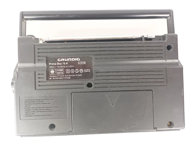 Radio Grundig Prima Boy 75 L - FM/LW/MW, Grise, Fonctionnement Garanti 6 Mois