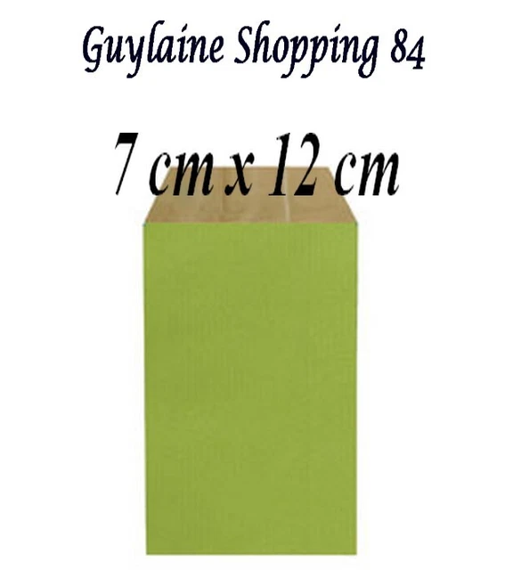 Lot 50 Pochettes Sachets Papier Kraft Bijou Cadeau Emballage Vert Olive 7X12 Cm