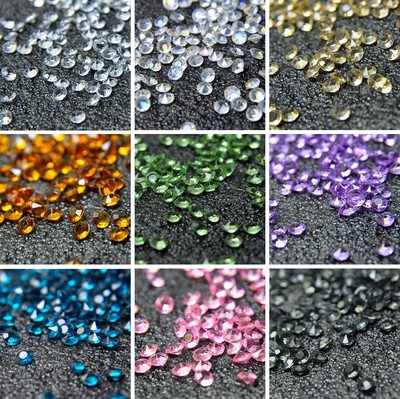 Nuovi 500 Diamanti Pietre Decorative Acrilico Confetti Decorativi da Tavolo Cristallo 10 mm per Matrimoni Blu Decorazione Natalizia con Sacchettini Trasparente 