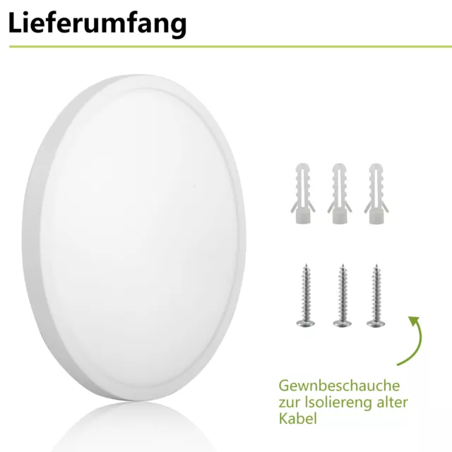 LED Deckenlampe Deckenleuchte 12W-60W Ultraflach Panel Schlafzimmer Badezimmer 2