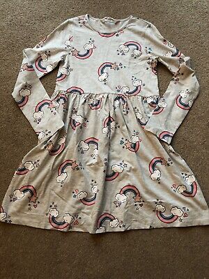 H&M Rainbow Clouds AOP Jersey Tunic Dress 8-10 Years