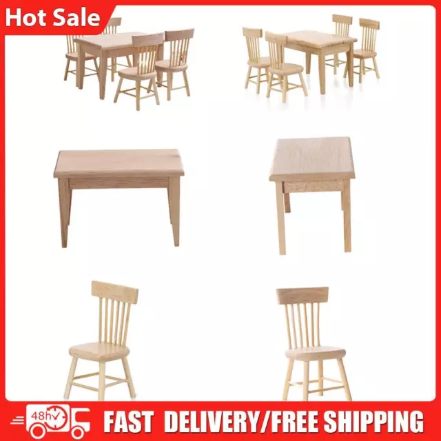 1 12 Doll House Wooden Table Furniture Set Kids Kitchen Food Toy Accessories