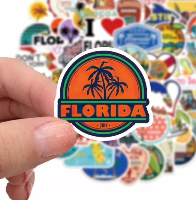 FLORIDA Vinyl Stickers [A&B] DESTIN Keys MIAMI Palm Tree GATORS Clearwater Beach