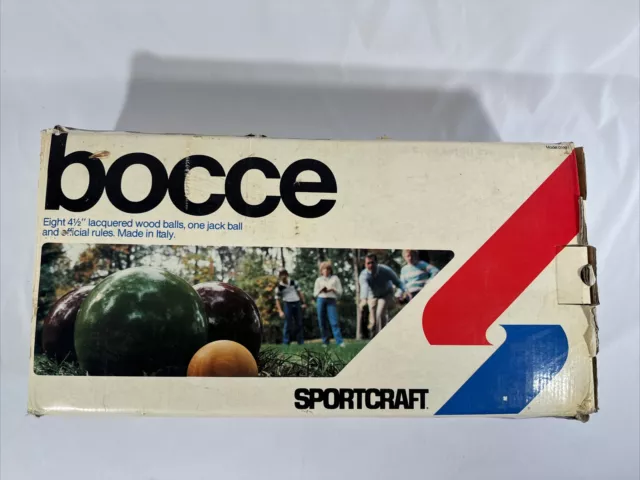 Vintage Sportcraft Bocce Ball Set Original Box Made in Italy 100% Complete