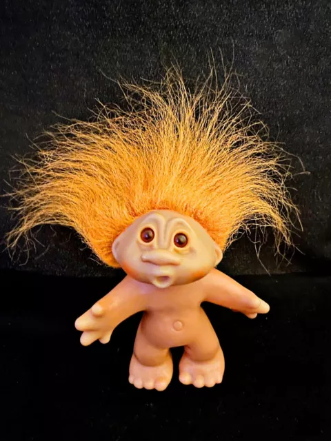 Vintage Thomas Dam 1986 Troll orange Hair Open Mouth