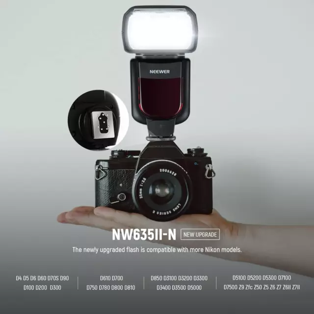 Upgraded NW635II-N TTL Camera Flash Speedlite, Speedlight with FC-16 Trigger, Di 3