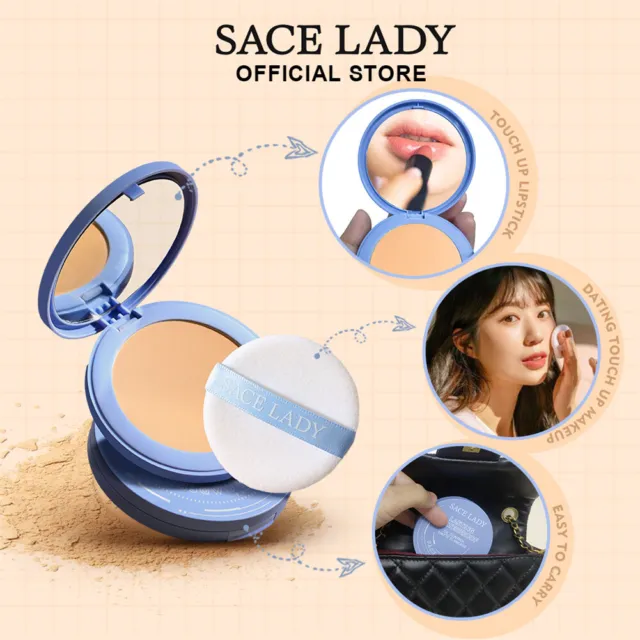 SACE LADY Face Powder Long-lasting Oil Control BB Natural Nude Makeup Cosmetic 2