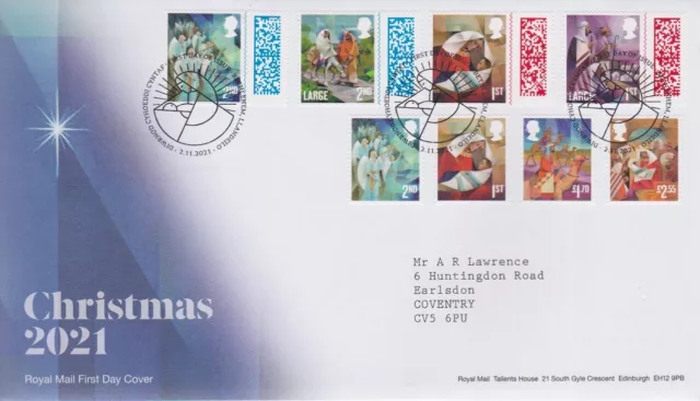 Gb Stamps Royal Mail Official First Day Cover 2021 Christmas