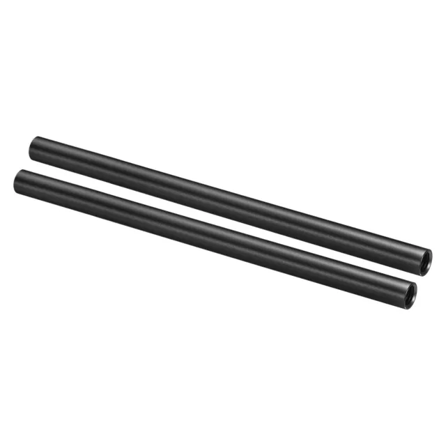 10" 15mm Rod Camera Rods M12 Thread Aluminum Alloy for Rail Support System, 2pcs