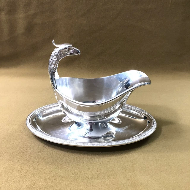 Saucière ronde christofle gallia métal argenté modèle coquille vendome