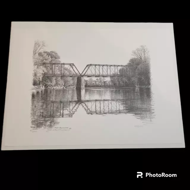 Ken Bucklew Spencer Bridge Print Sined Numbered 40/250 Black White