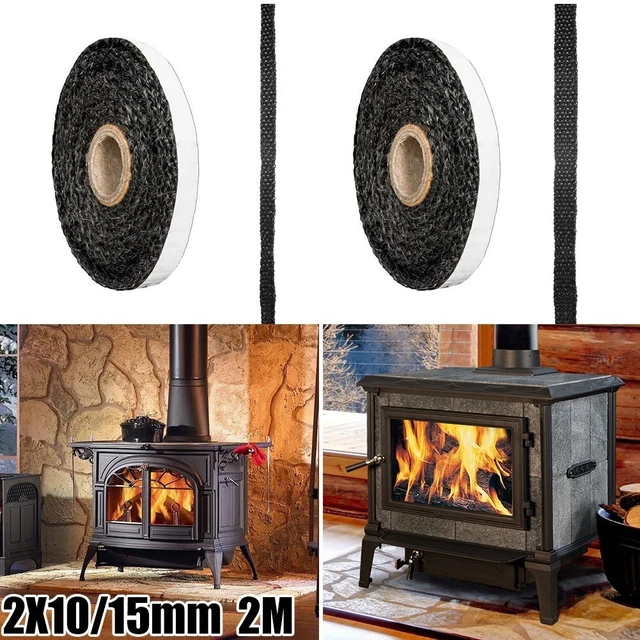 Guarnizione Stufa a Legna, Corda Ignifuga fibra di vetro, guarnizione Stufa a Pellet, Alta Temperatura, Nastro Isolante in Fibra, per Stufe, Tubi Di Forni, Porta del Forno, Camino( 10mm x 2.5m