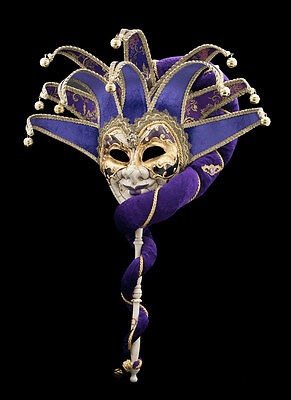 Mask from Venice Joker IN Stick And 10 Spikes Purple Golden Top Quality 14 VG3
