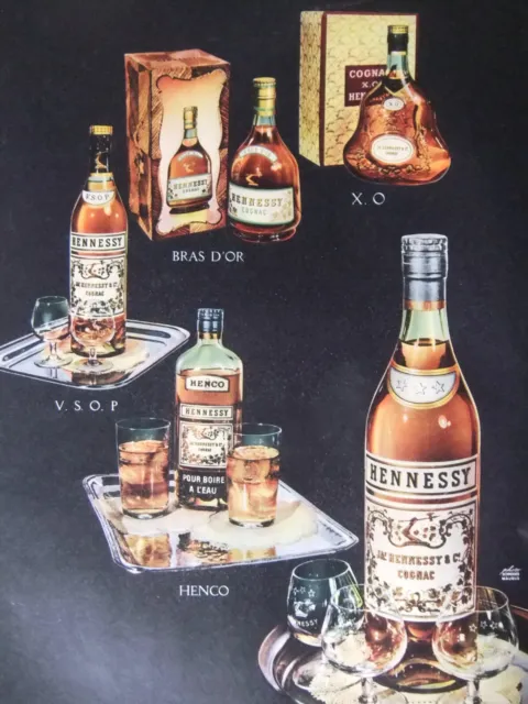 Publicité De Presse 1956 Cognac Hennessy Henco V.s.o.p Bras D'or X.o