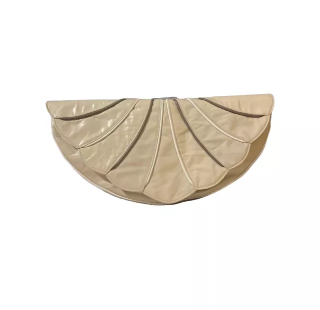 Barbara Bolan Vintage Cream Leather Clutch Bag Purse Rare 80’s Italy Handbags