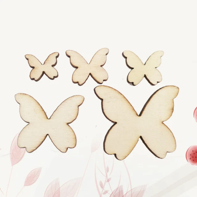50 pezzi taglia mista legno farfalle ritagli artigianato decorazioni