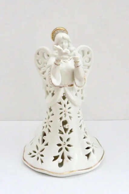 Porcelain Angel Figurine and Votive Candle Holder