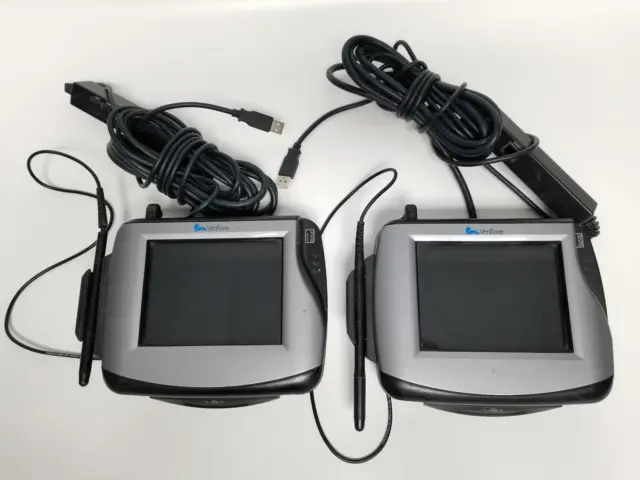 Lot of 2 VeriFone MX870 Terminals w/ Stylus, USB Cable Parts (No Power)