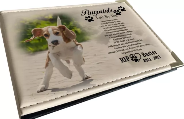 Personalised photo album, memory keepsake book, Dog or any pet memorial gift.