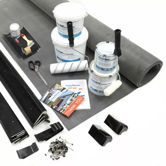 Rubber Roof Kit For Flat Roof Dormers, All Sizes Available - 50 Year EPDM Life