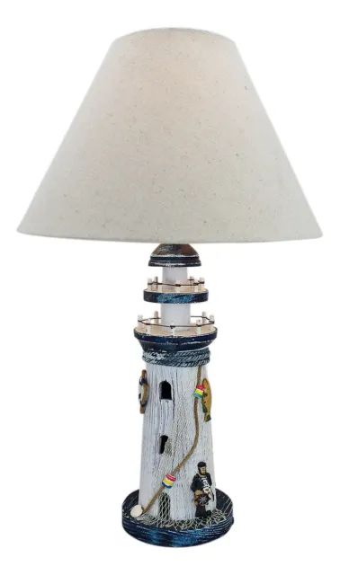 Lampe-Leuchtturm Schirmlampe Holz Ø=30cm Sea4You maritime Dekoration
