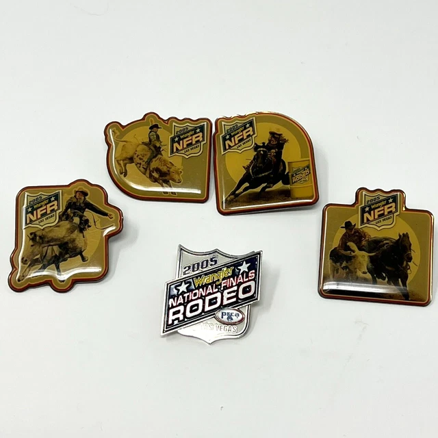 Lot of 5 Wrangler NFR Las Vegas 2005 Pins National Rodeo Finals Cowboys