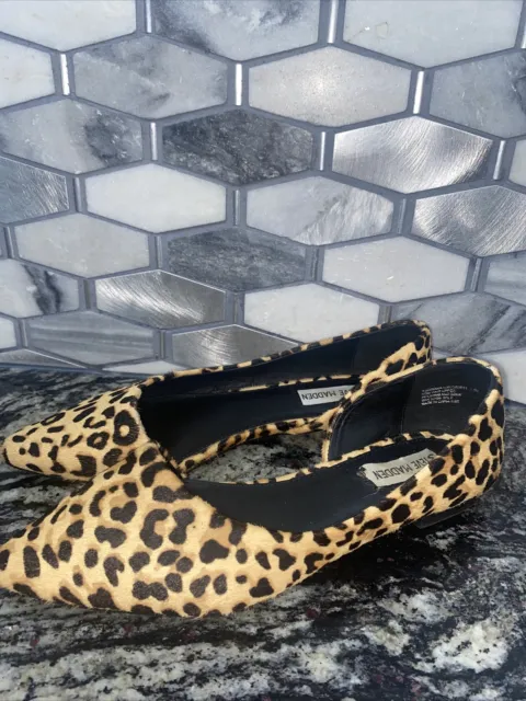 Steve Madden Womens Leopard Print Pointed Toe Audriana d’Orsay Flats sz 8.5