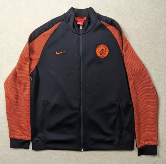 Nike Manchester City N98 Track Soccer Football Jacket (Black, Orange) XL