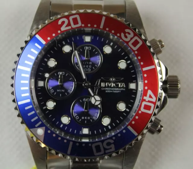 INVICTA Herrenuhr Pro Diver Quarz Stoppuhr 1/10 Sekunde Taucheruhr 20 ATM 1-37