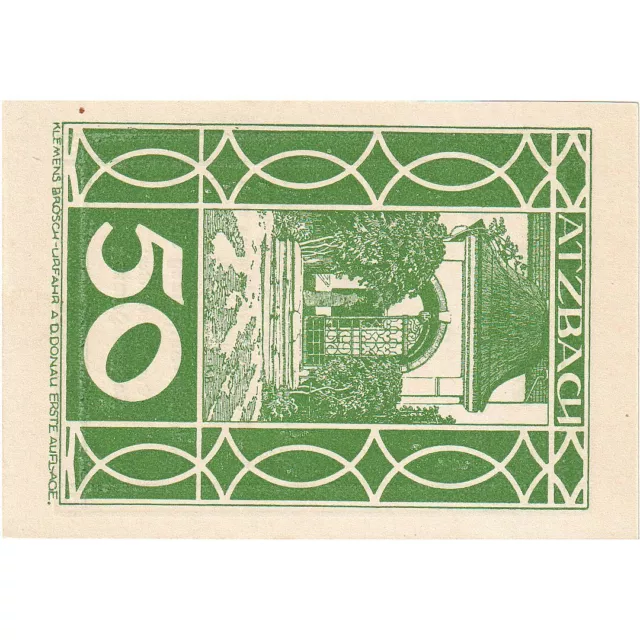 [#287985] Austria, Atzbach, 50 Heller, entrée, 1920, UNC, Mehl:FS 62, a