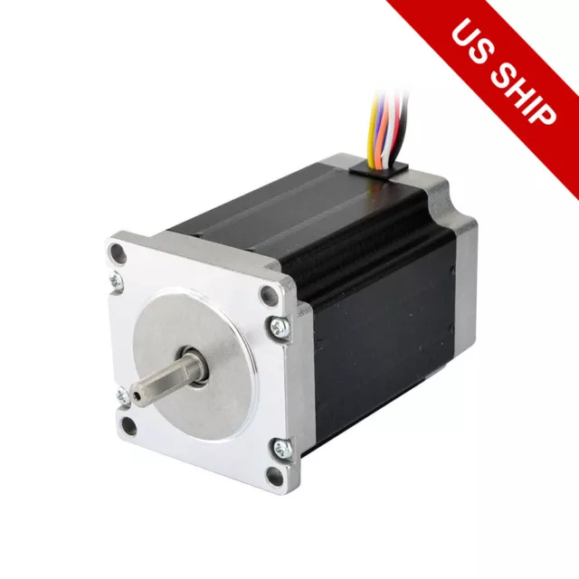 Dual Shaft Nema 23 Stepper Motor 2.83Nm(400 oz.in) 4A 8-wire CNC Mill Lathe