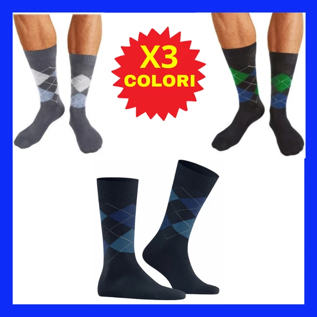 calzini calze uomo lunghe filo di scozia in cotone da 12  PAIA colorati lunghi .