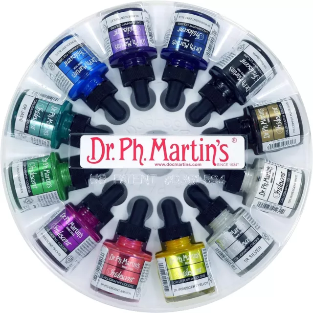 Dr Ph Martins Bombay India Ink - Calligraphy - 12 x 30ml - Iridescent Set 1