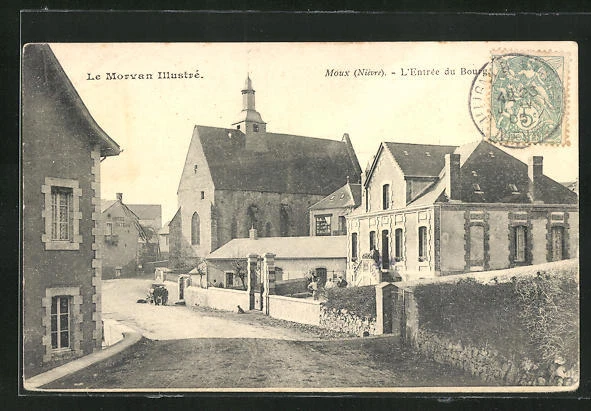 CPA Moux, l´Entree du Bourg 1905