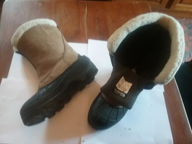 Bottes Neige Nanouk Vintage – Fourrées Après-ski Taille 9, Beige, Bon état