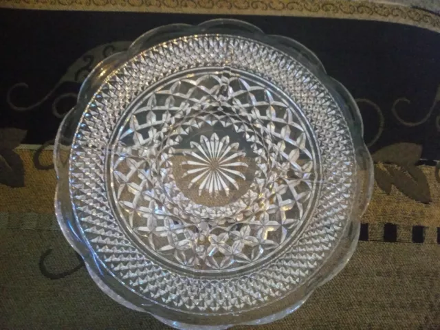 Vintage Glass 5 Compartment Serving Dish, 28cm Diameter